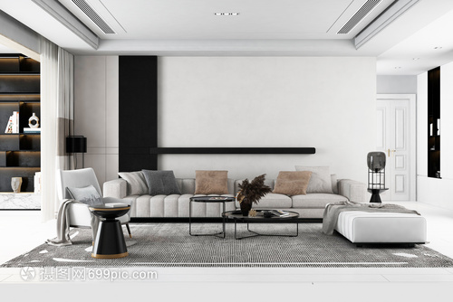 纯净美学 北欧简约客厅与化妆品收纳的和谐共生